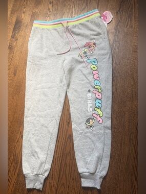 Kids' Gray Jogger Sweatpants with Pastel Accents